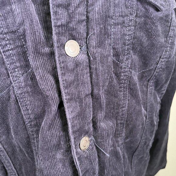 Sunrise Kingdom Navy Corduroy Sherpa Lined Trucker Jacket Men’s Medium Outdoor - Picture 7 of 9